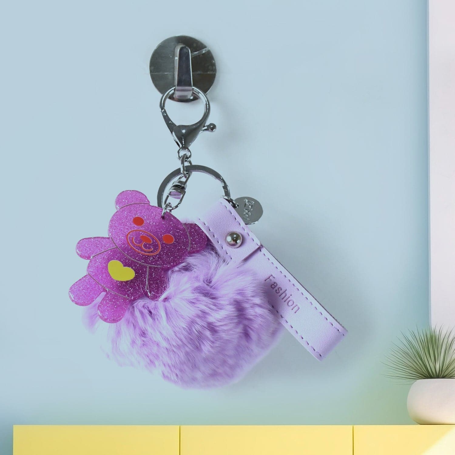 Cute Cartoon Keychain with Fluffy Pom (1 Pc) thumbnail 8