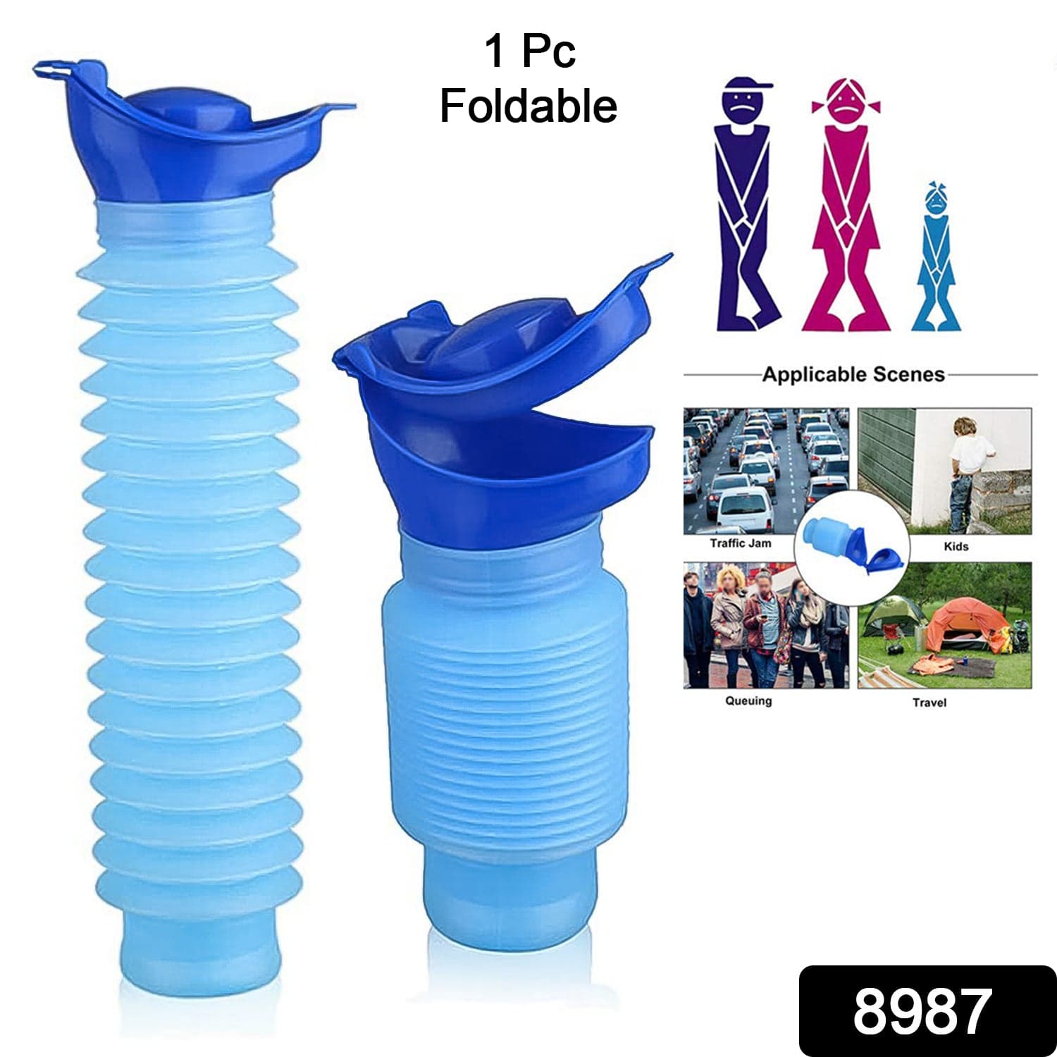 Urinal Foldable Portable Wee Bottle (750 ML / 1 Pc) thumbnail 2