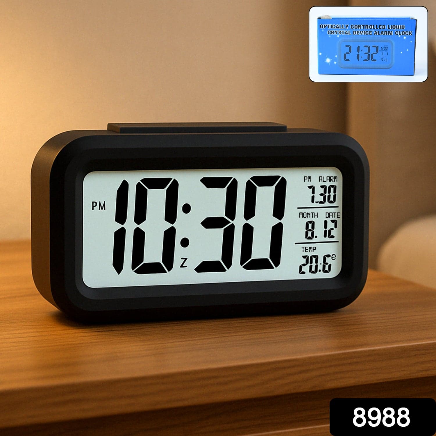 Digital Lcd Alarm Clock With Backlight 1 Pc thumbnail 1