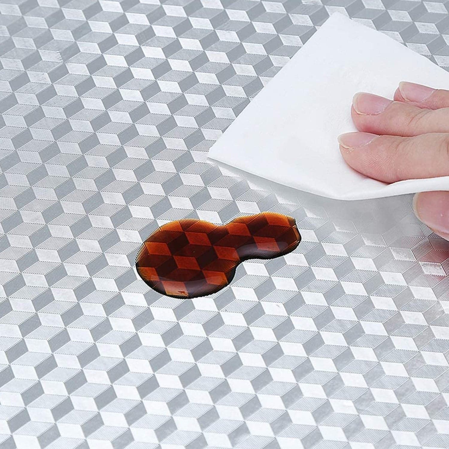 2 Meter Aluminium Foil Sticker used in all kitchen purposes to prevent oily and greasy stains of food while cooking. thumbnail 6