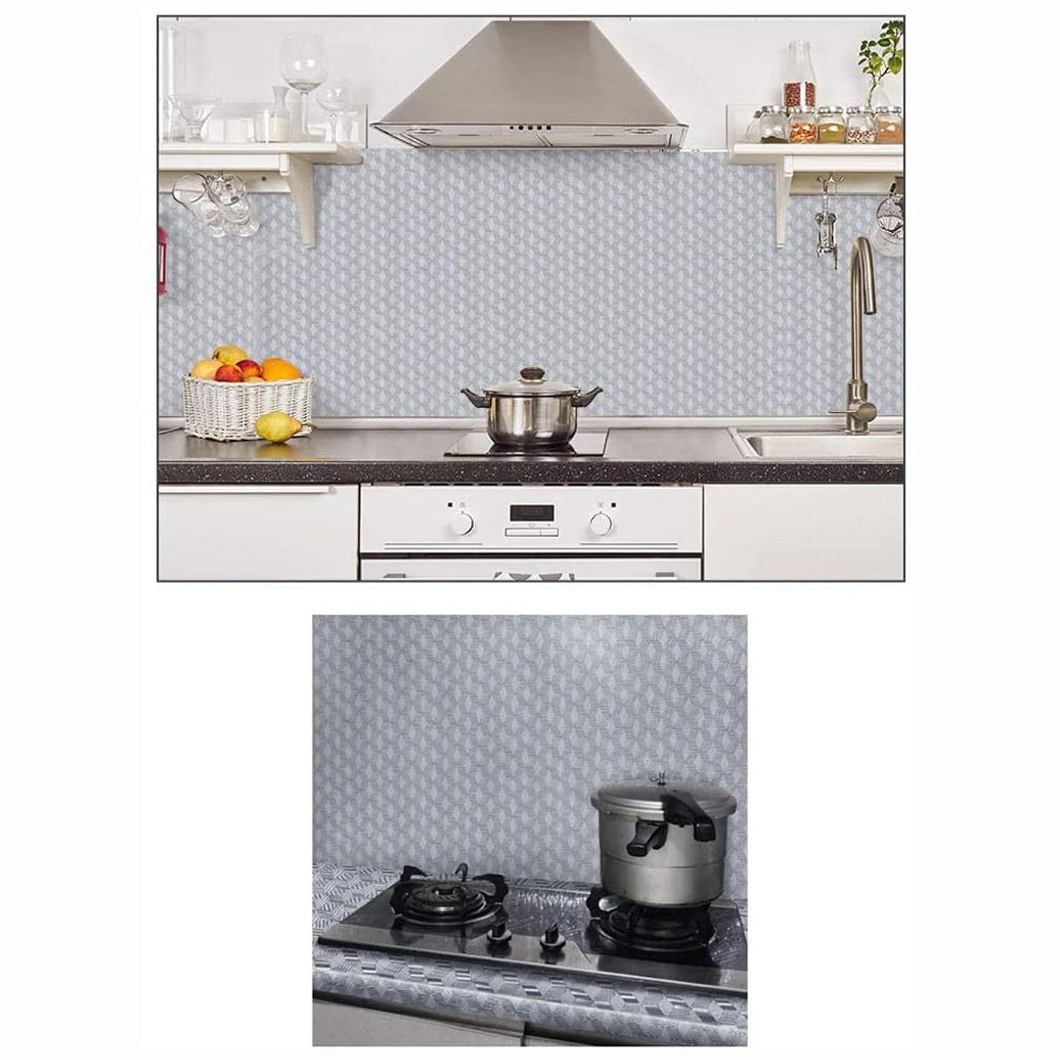 2 Meter Aluminium Foil Sticker used in all kitchen purposes to prevent oily and greasy stains of food while cooking. thumbnail 8