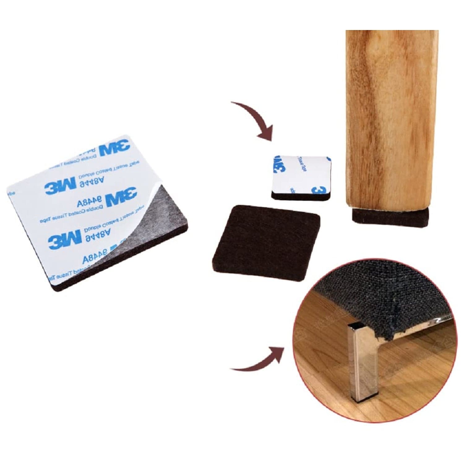 Furniture Pad Square Felt Pads Floor Protector Pad For Home & All Furniture Use thumbnail 3