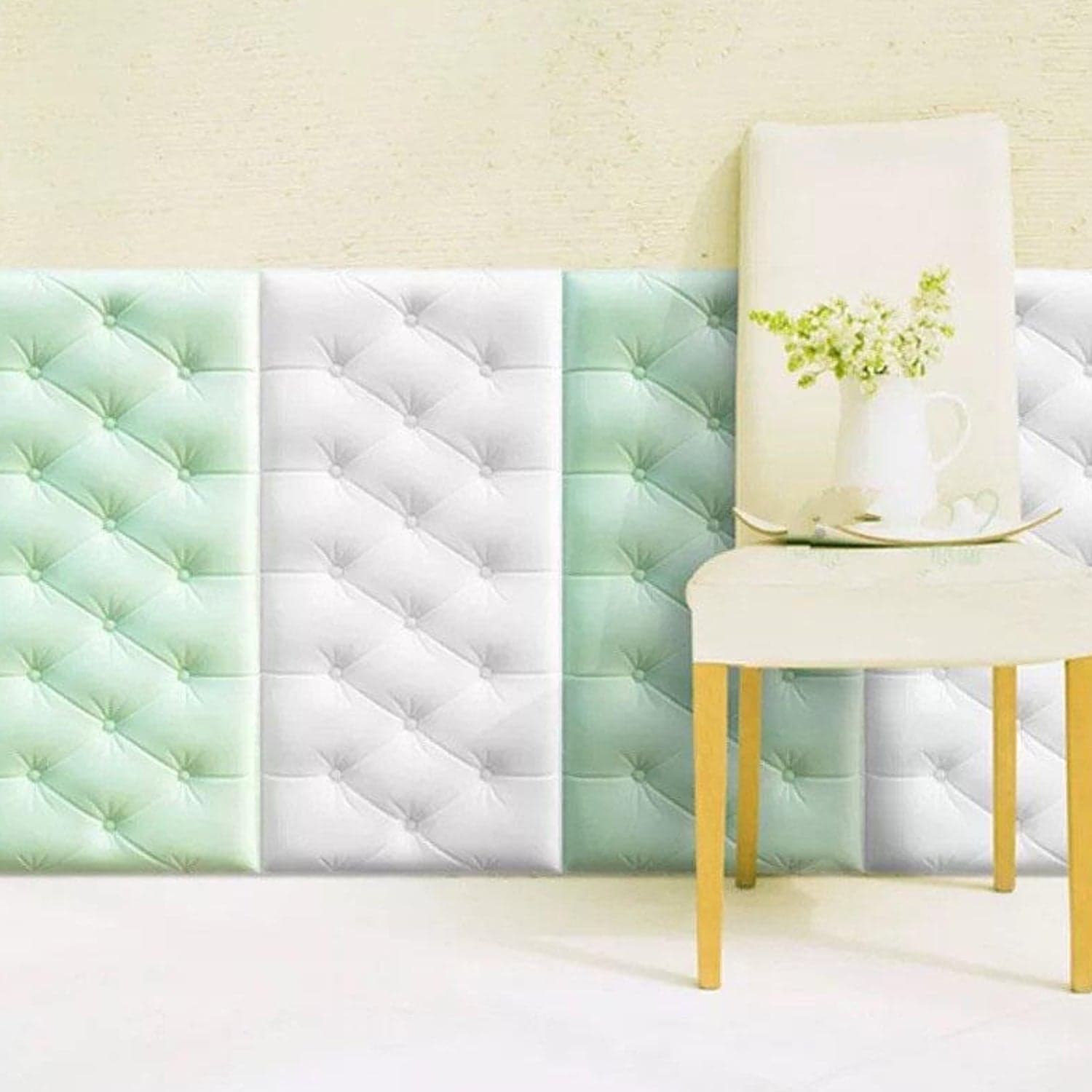 Green 3D Adhesive wallpaper for living Room. Room Wall Paper Home Decor Self Adhesive Wallpaper thumbnail 1