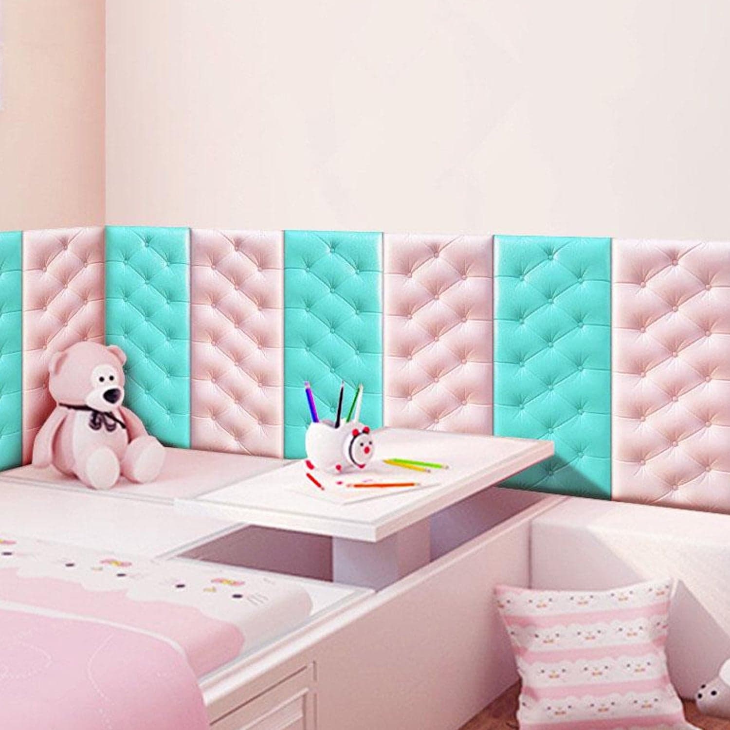 Pink 3D Adhesive wallpaper for living Room. Room Wall Paper Home Decor Self Adhesive Wallpaper thumbnail 1