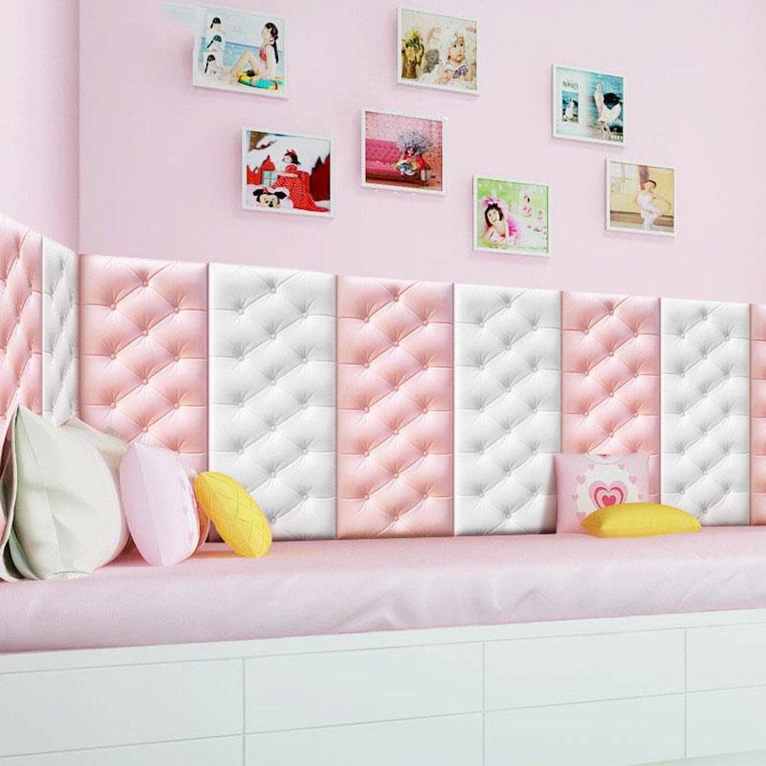Pink 3D Adhesive wallpaper for living Room. Room Wall Paper Home Decor Self Adhesive Wallpaper thumbnail 3