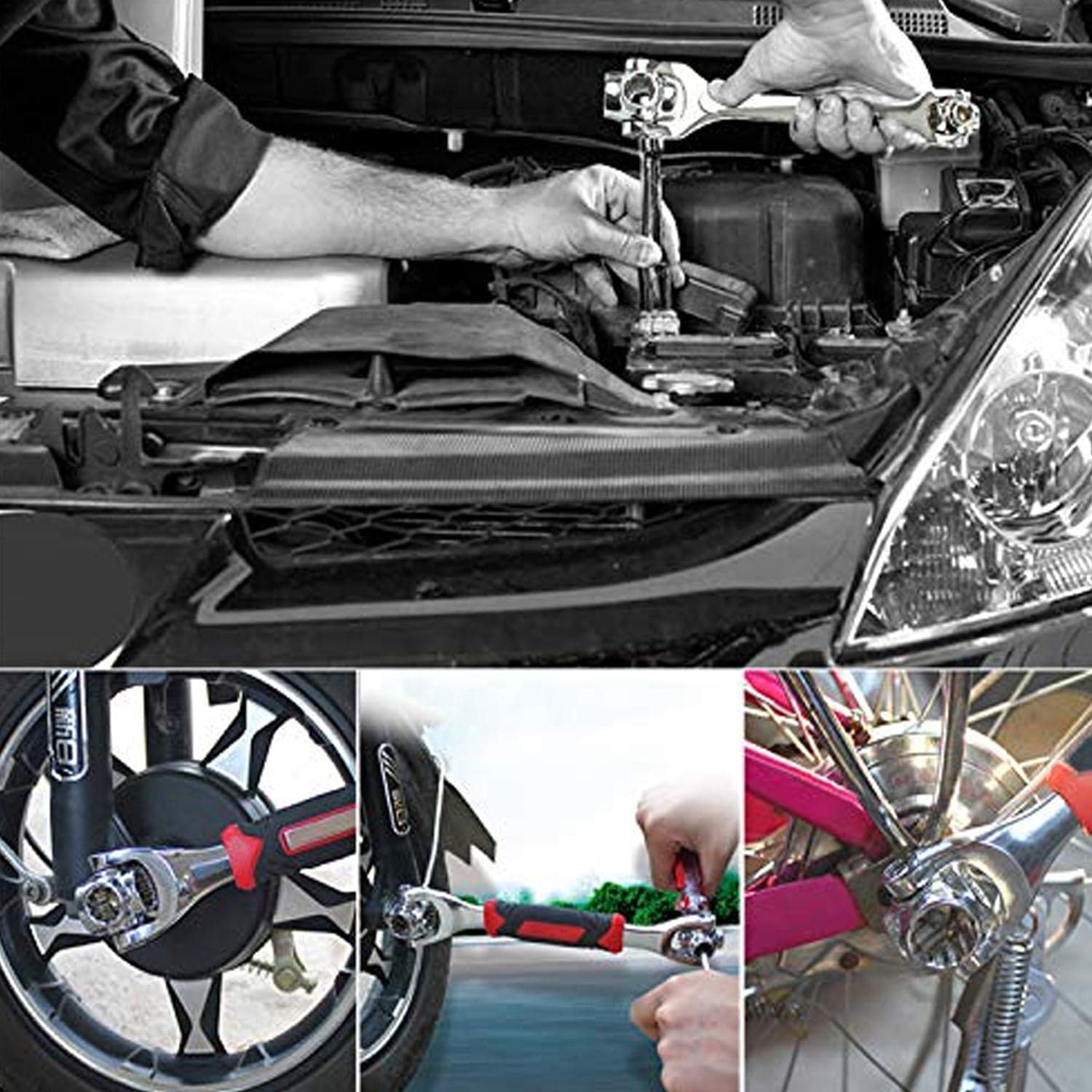 48 in 1 wrench Swivel Head Multi Tool Spanner Tools Socket Works with Spline Bolts Multi function Universal Furniture Car Repair thumbnail 3