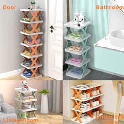 6 Layer Foldable Shoe Rack, Portable Storage Organizer for Home & Office