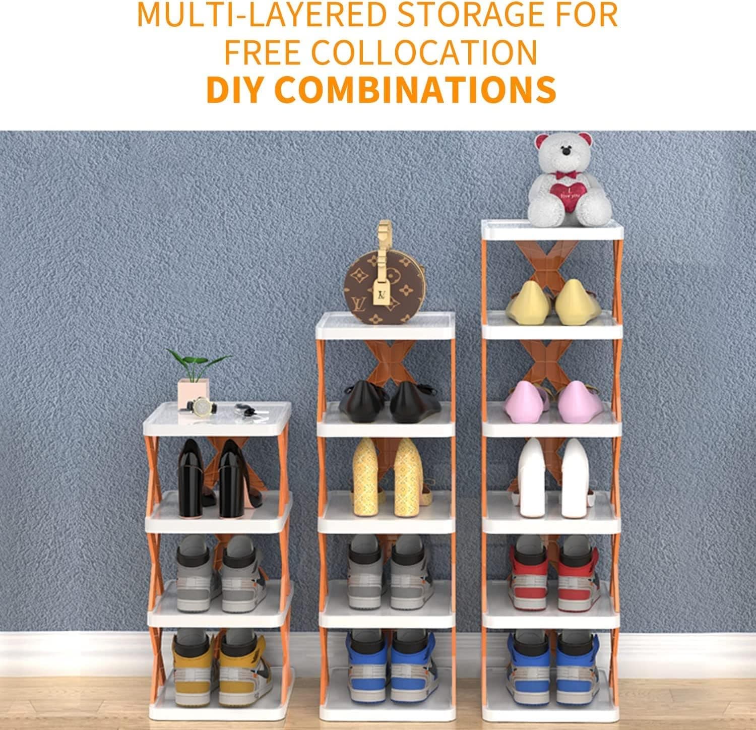 6 Layer Foldable Shoe Rack, Portable Storage Organizer for Home & Office thumbnail 5
