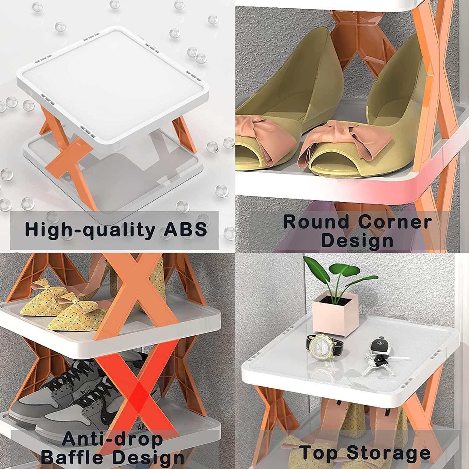 6 Layer Foldable Shoe Rack, Portable Storage Organizer for Home & Office thumbnail 8