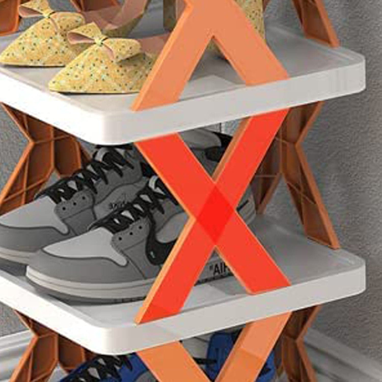 6 LAYER SHOE RACK DESIGN LIGHTWEIGHT ADJUSTABLE PLASTIC FOLDABLE SHOE CABINET STORAGE PORTABLE FOLDING SPACE SAVING SHOE ORGANIZER HOME AND OFFICE thumbnail 4