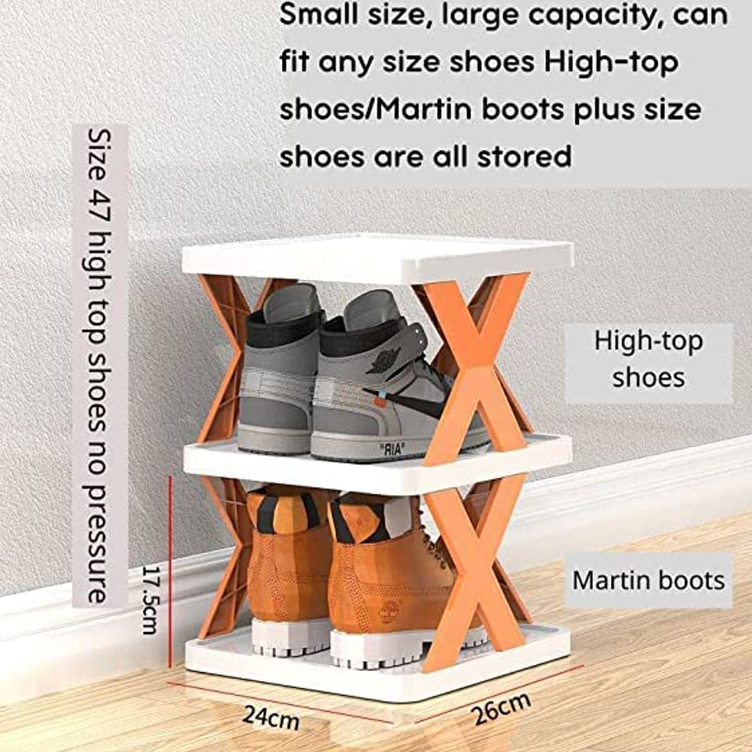 6 LAYER SHOE RACK DESIGN LIGHTWEIGHT ADJUSTABLE PLASTIC FOLDABLE SHOE CABINET STORAGE PORTABLE FOLDING SPACE SAVING SHOE ORGANIZER HOME AND OFFICE thumbnail 7