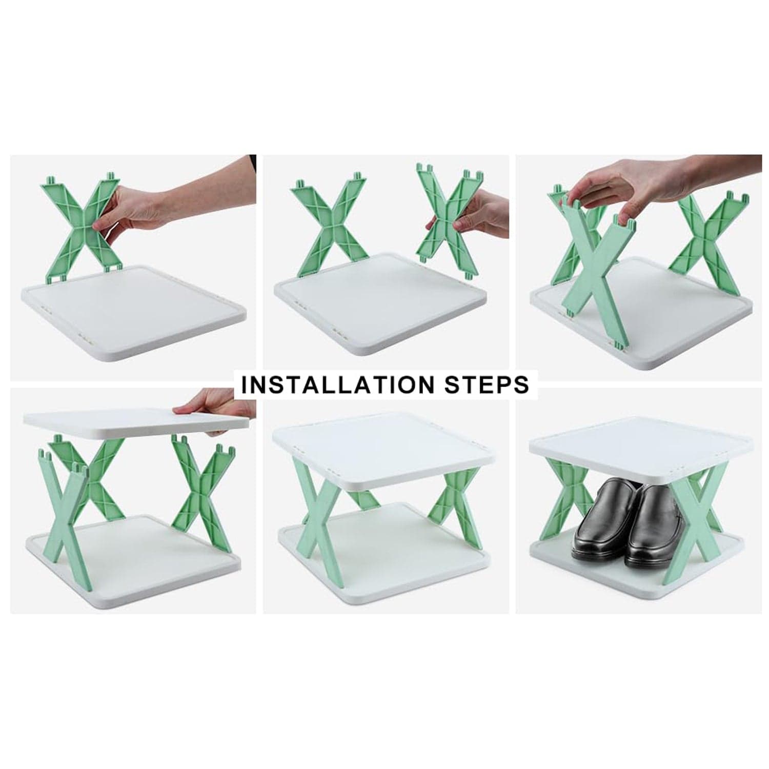 6 LAYER SHOE RACK DESIGN LIGHTWEIGHT ADJUSTABLE PLASTIC FOLDABLE SHOE CABINET STORAGE PORTABLE FOLDING SPACE SAVING SHOE ORGANIZER HOME AND OFFICE thumbnail 8