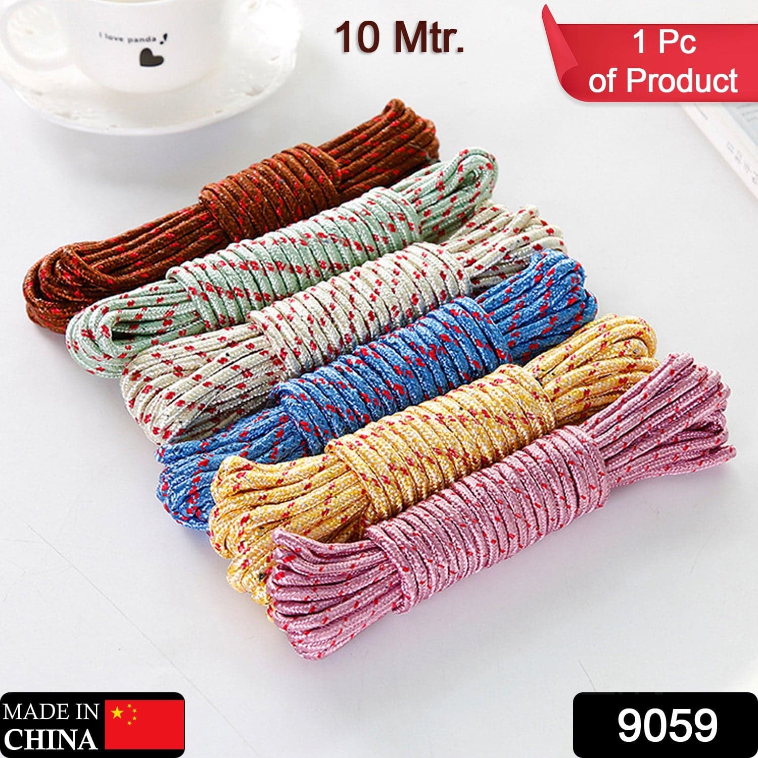 Heavy Duty Drying Nylon Clothesline of Portable & Sturdy (10 Meter) thumbnail 2