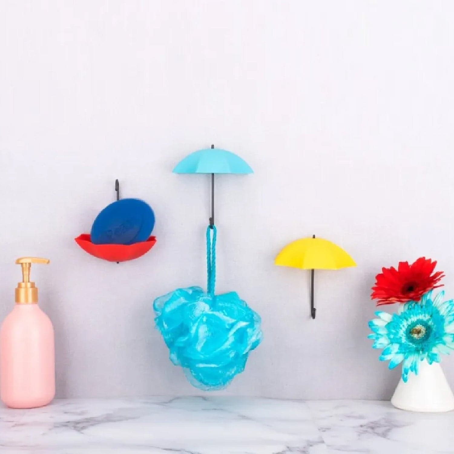 Multipurpose Umbrella Key Hat Holder Wall Hanging Hook Multicolor thumbnail 3