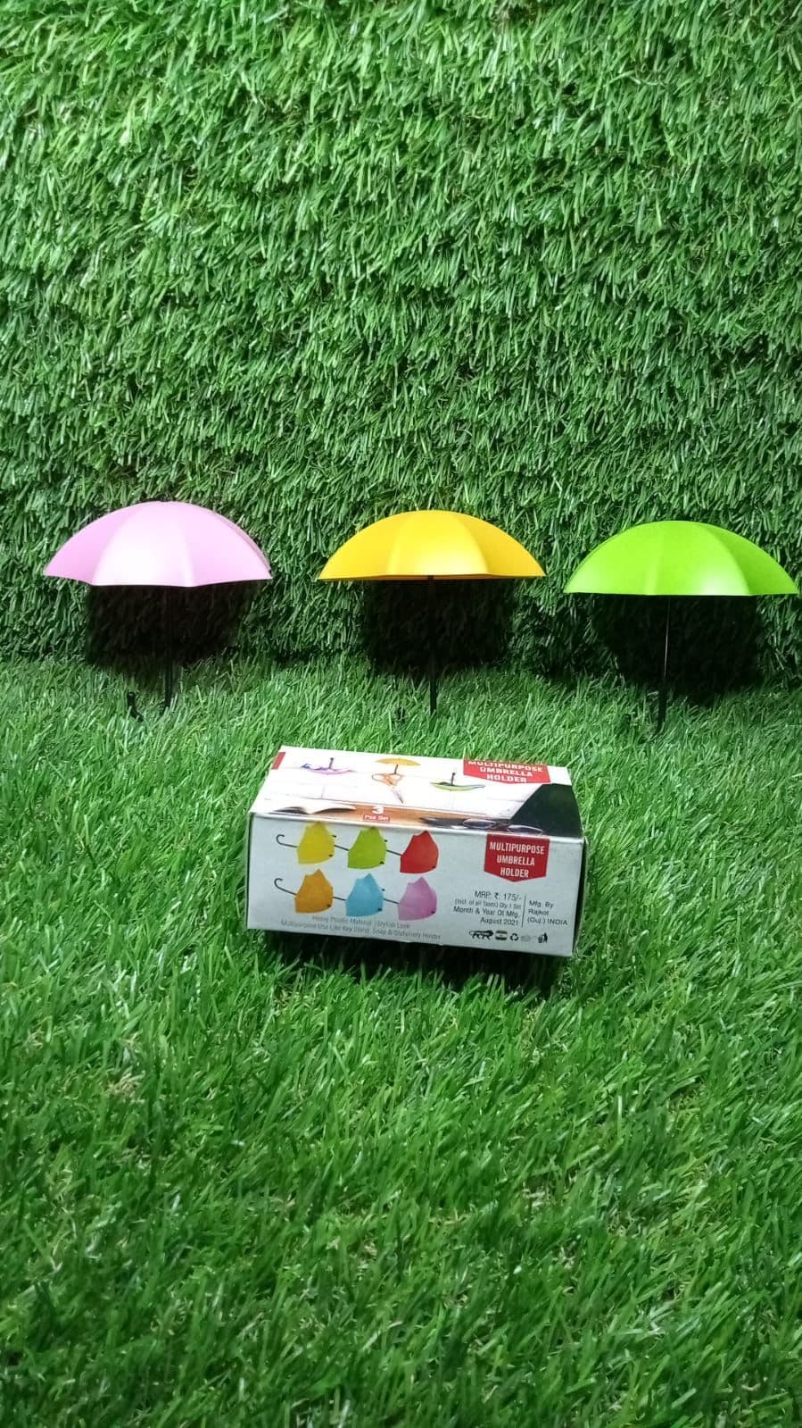 Multipurpose Umbrella Key Hat Holder Wall Hanging Hook Multicolor thumbnail 8