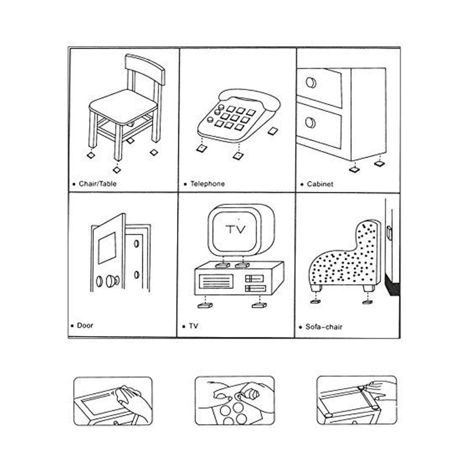 28 pc Rubber furniture Pads Self Sticking Non Slip Furniture Noise Insulation Pads thumbnail 5