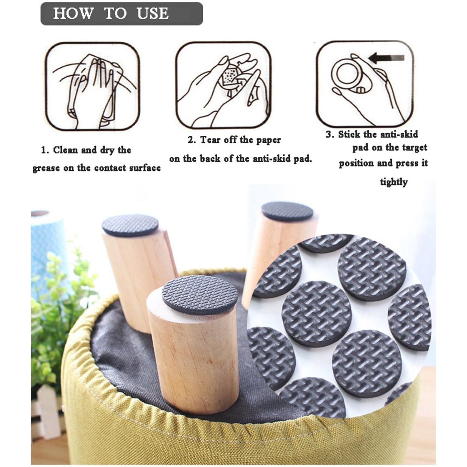 28 pc Rubber furniture Pads Self Sticking Non Slip Furniture Noise Insulation Pads thumbnail 6