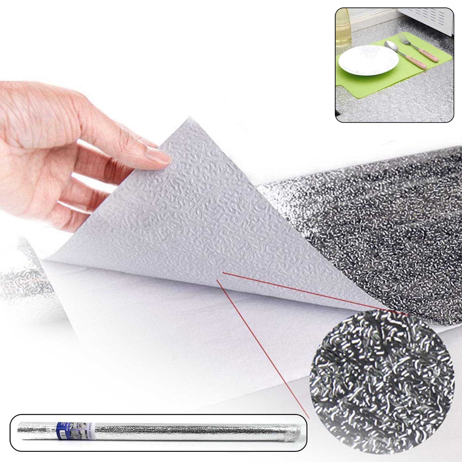Aluminium Foil For Kitchen And Aluminium Foil Paper Sticker Roll For Kitchen Wall thumbnail 1