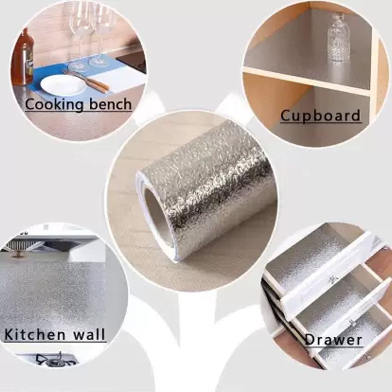 Aluminium Foil For Kitchen And Aluminium Foil Paper Sticker Roll For Kitchen Wall thumbnail 6