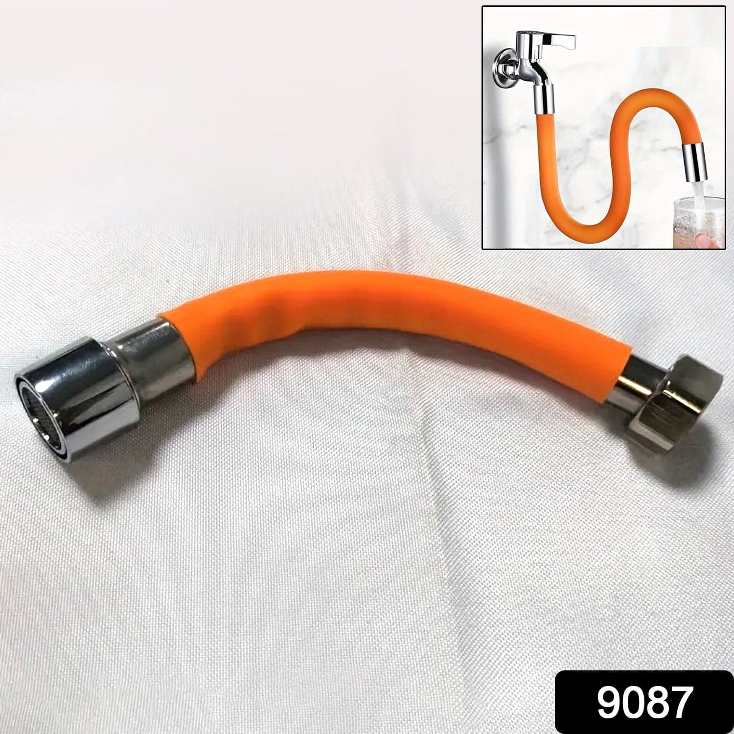 Flexible Water Tap Extender, 360° Bending Faucet Extension Tube with Connector (18cm) thumbnail 2