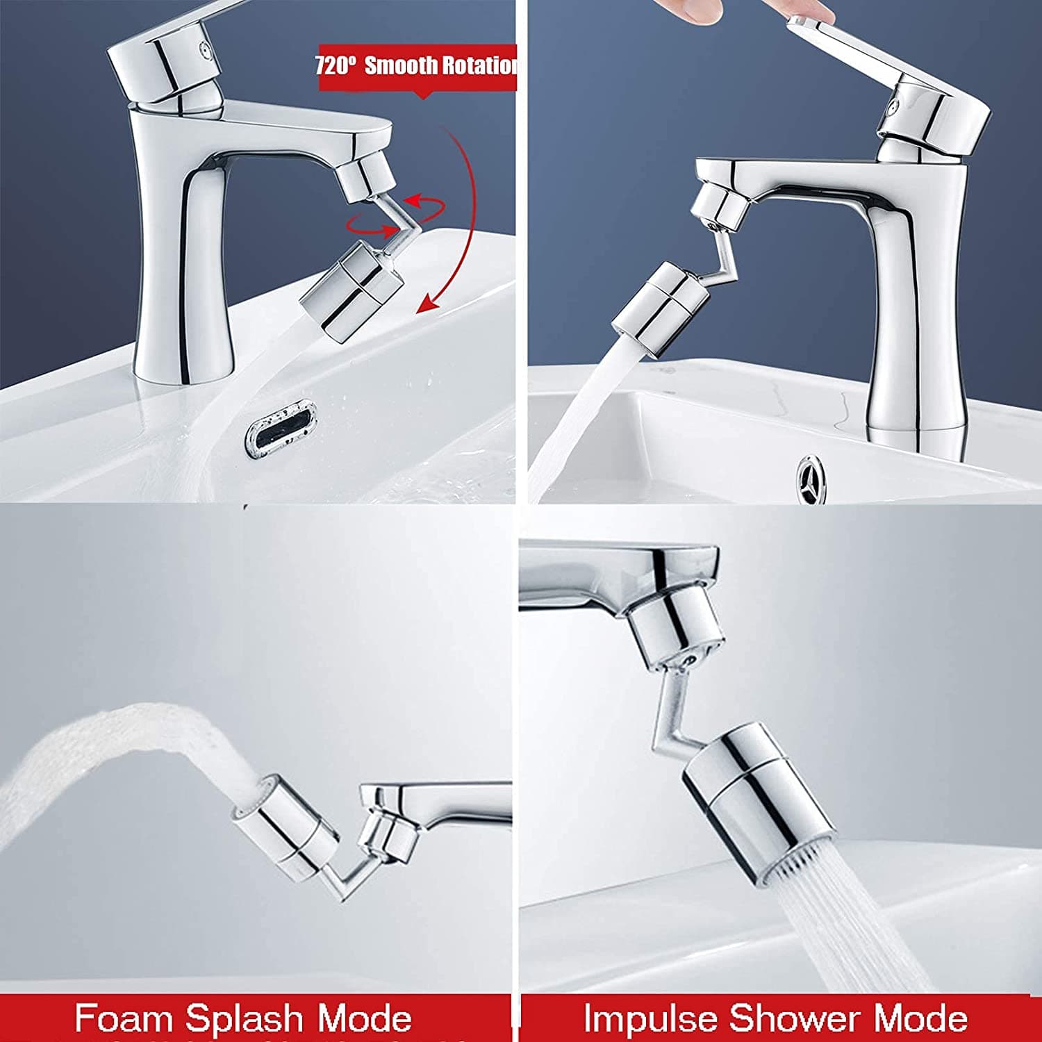 Splash Filter Faucet, Sink Faucet Sprayer Head Suitable for Kitchen Bathroom Faucet thumbnail 6