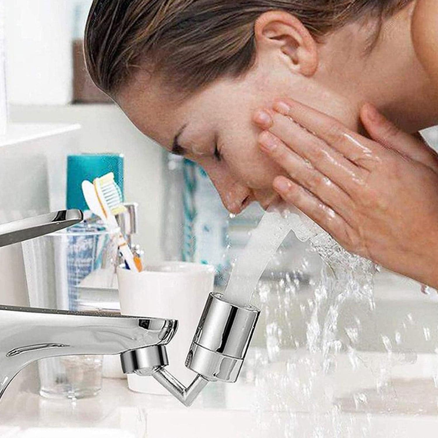 Splash Filter Faucet, Sink Faucet Sprayer Head Suitable for Kitchen Bathroom Faucet thumbnail 9