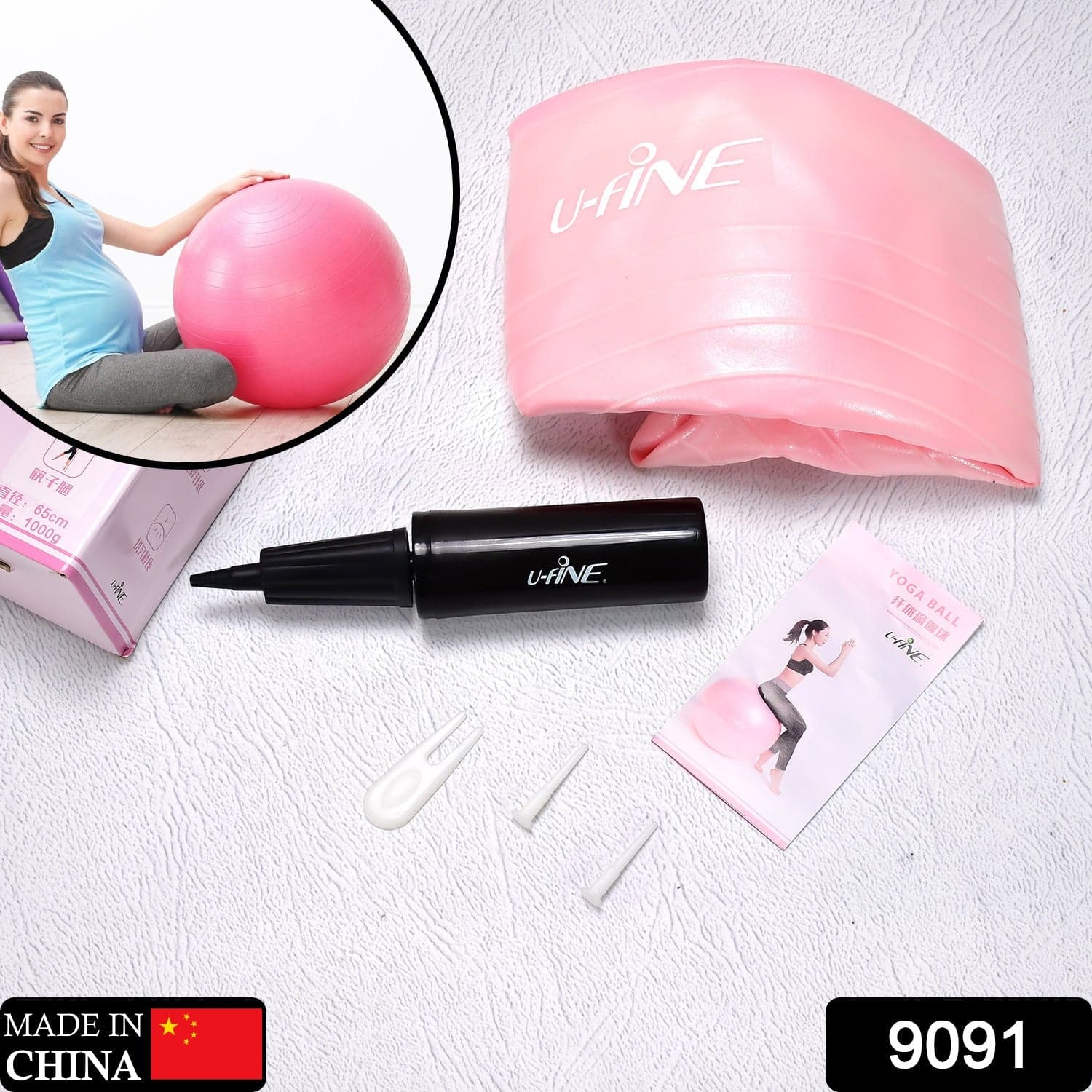 Anti Burst 65 Cm Exercise Ball With Inflation Pump, Non-Slip Gym Ball, For Yoga (1 Pc / Mix Design & Color) thumbnail 2