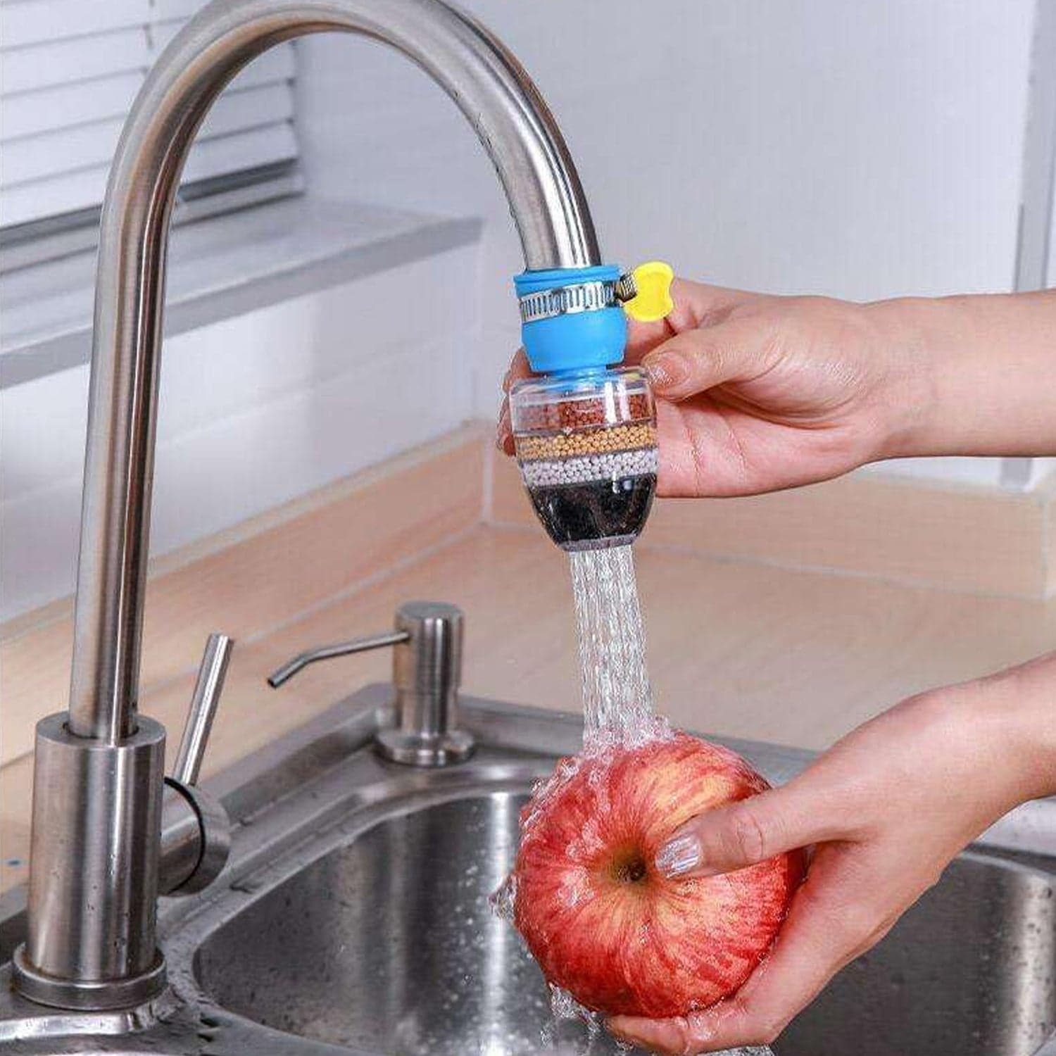 Water Faucet, Clean Purifier Filter Cartridge Water Tap, Upgrade Universal Interface Faucet Filter (Six Layer Purifier) thumbnail 3