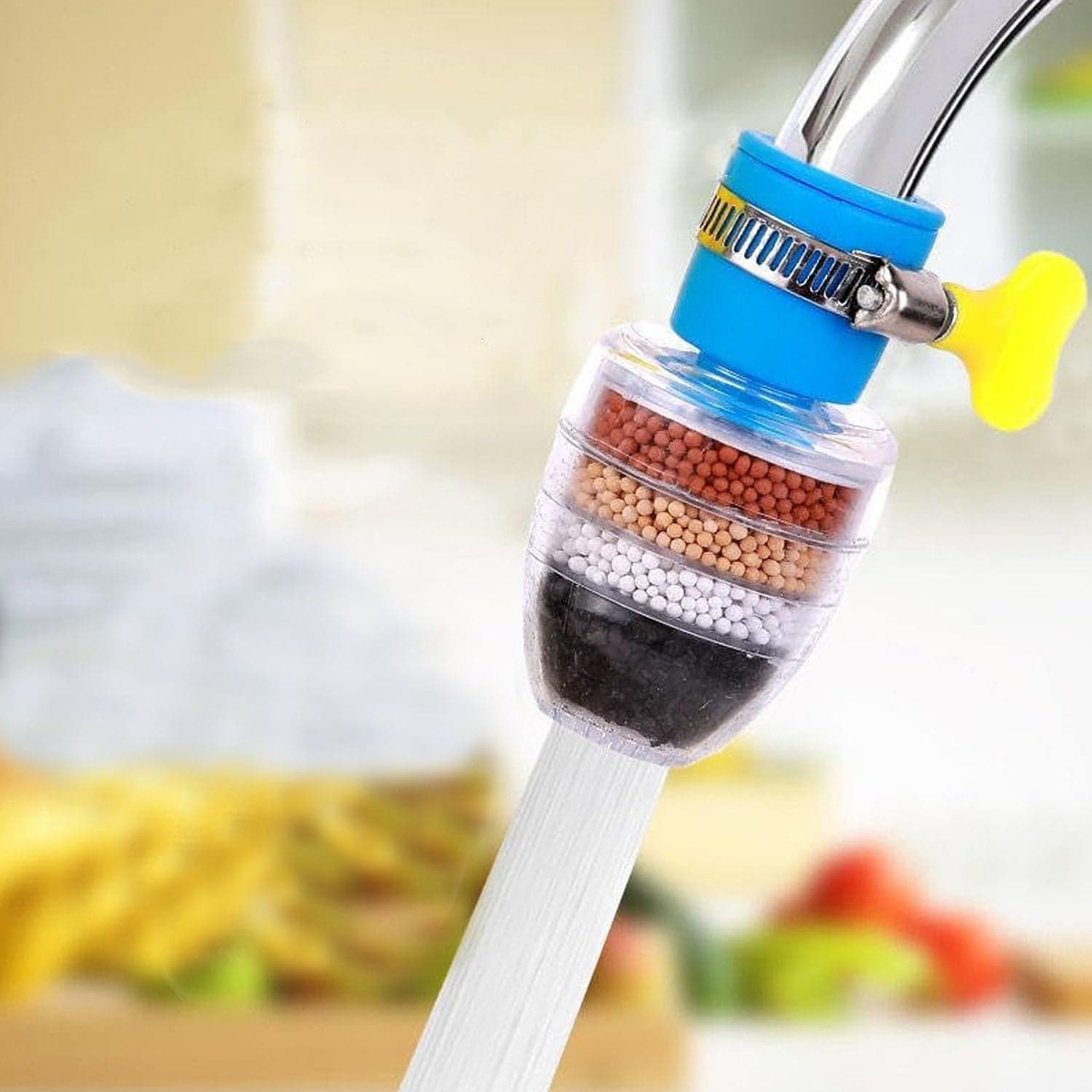 Water Faucet, Clean Purifier Filter Cartridge Water Tap, Upgrade Universal Interface Faucet Filter (Six Layer Purifier) thumbnail 4