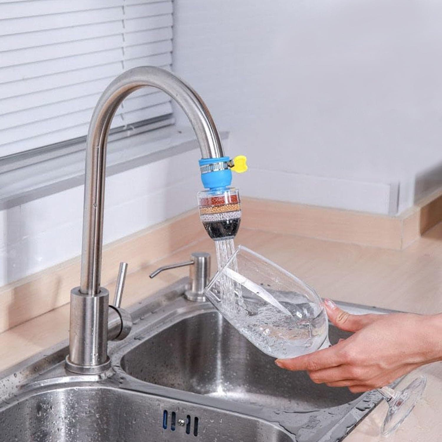 Water Faucet, Clean Purifier Filter Cartridge Water Tap, Upgrade Universal Interface Faucet Filter (Six Layer Purifier) thumbnail 9