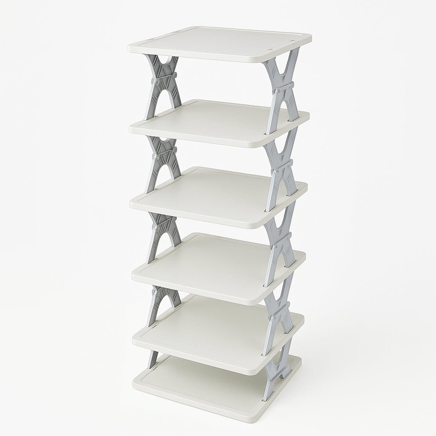 Smart 6-Layer Shoe Rack Of Foldable, Collapsible & Heavy-Duty Plastic Stand For Home Entryway Storage Organizer (Mix Color) thumbnail 1