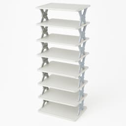 8-Layer Foldable Shoe Rack for Entryway - Heavy Duty Plastic Shoe Organizer