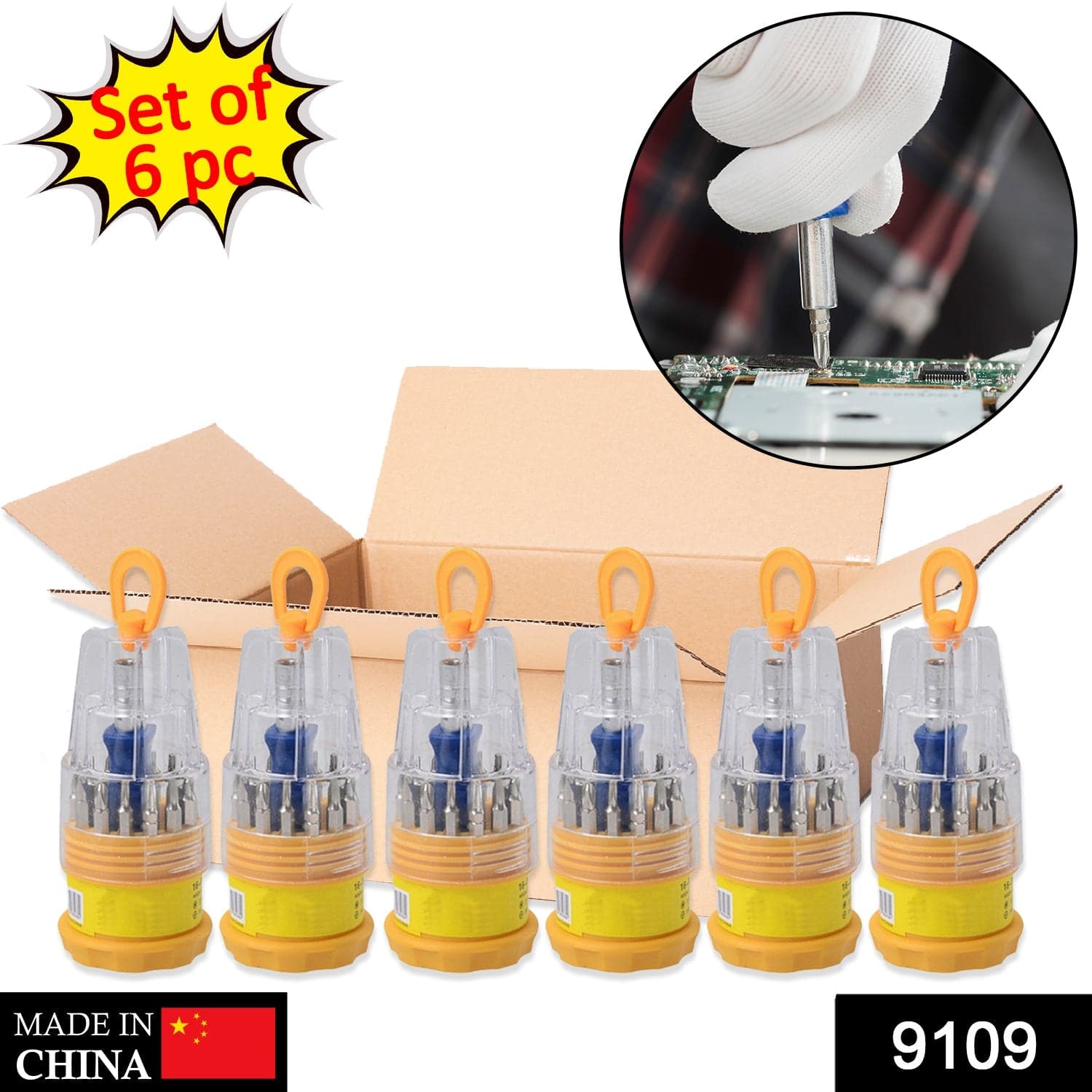 (Set Of 6Pc) Screwdriver Set, Steel 16 In 1 With 15 Screwdriver Bits, Professional Magnetic Driver Set thumbnail 2