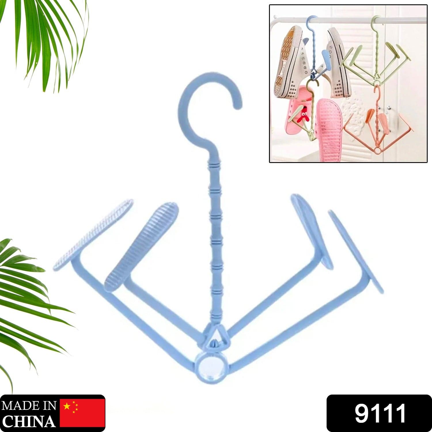 Hanging Shoe Rack Rotating Four Hooks Portable Drying Shoe Rack Wet and Dry Dual-use Drying Shoes Hanger Windproof thumbnail 2