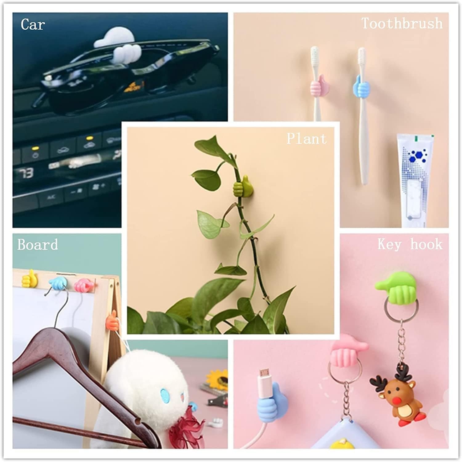 Thumb Cable Clips, Multi-Color Cord Organizer for Home, Office, Car (10 Pc Set) thumbnail 6