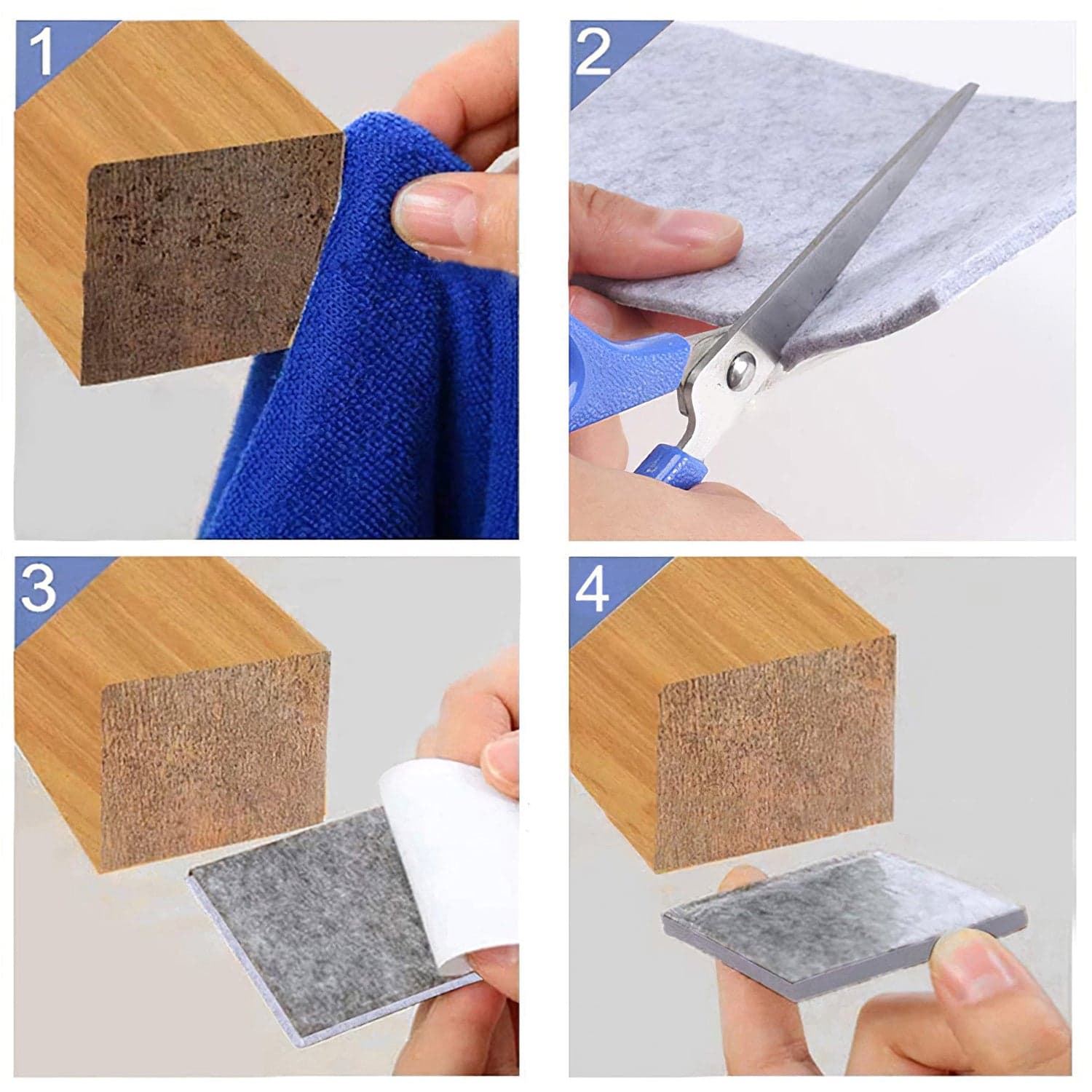 4-Piece Square Felt Furniture Floor Protector Pads thumbnail 5