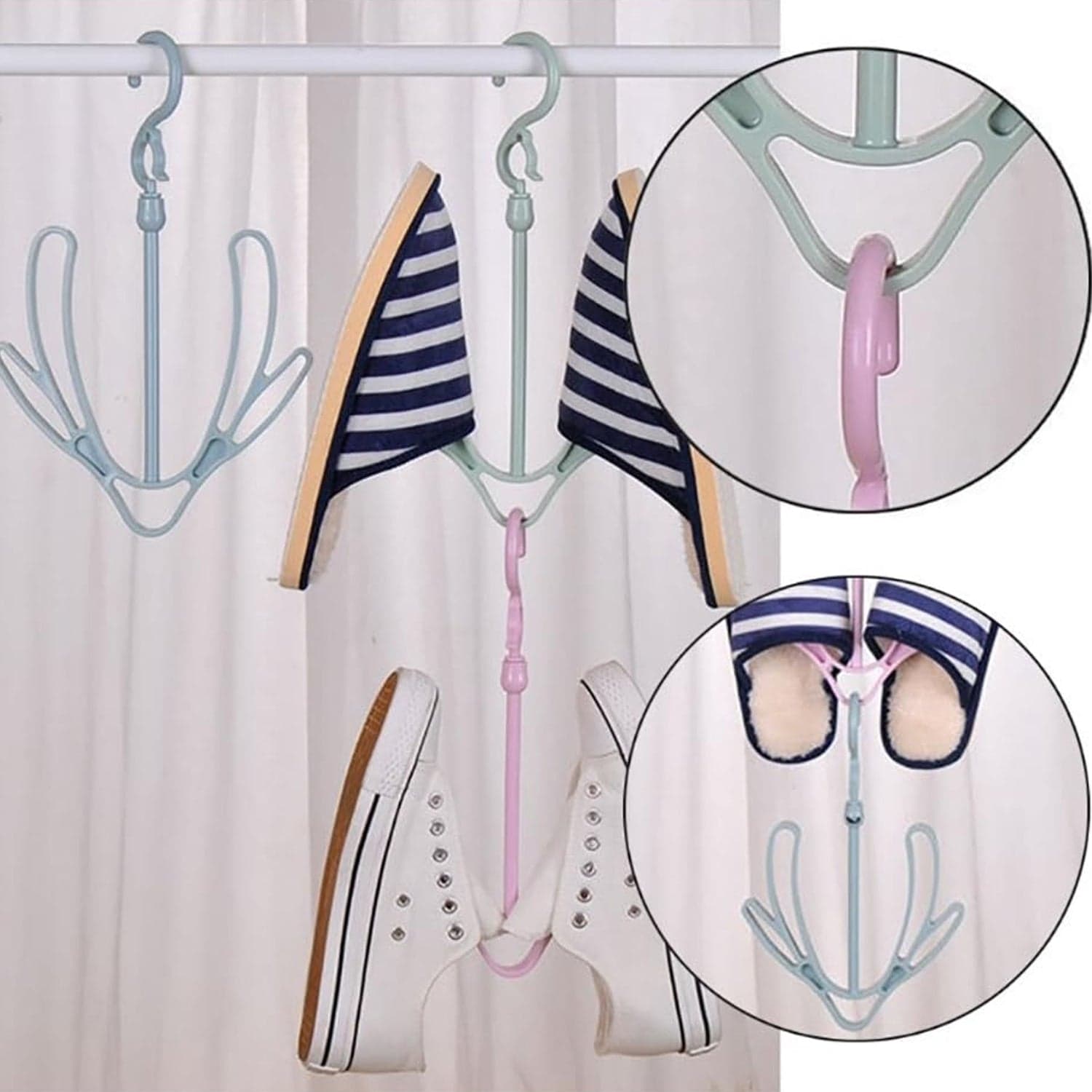 Shoes Drying Hanger, Rotatable Shoe Hanging Racks for Balcony Closet (1pc) thumbnail 4