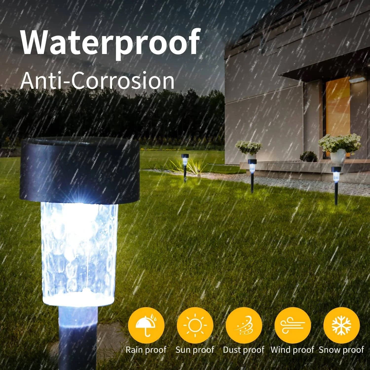 Solar Panel Led Spike Spot Light Landscape Garden Yard Path Lawn Outdors Solar Lamps thumbnail 7