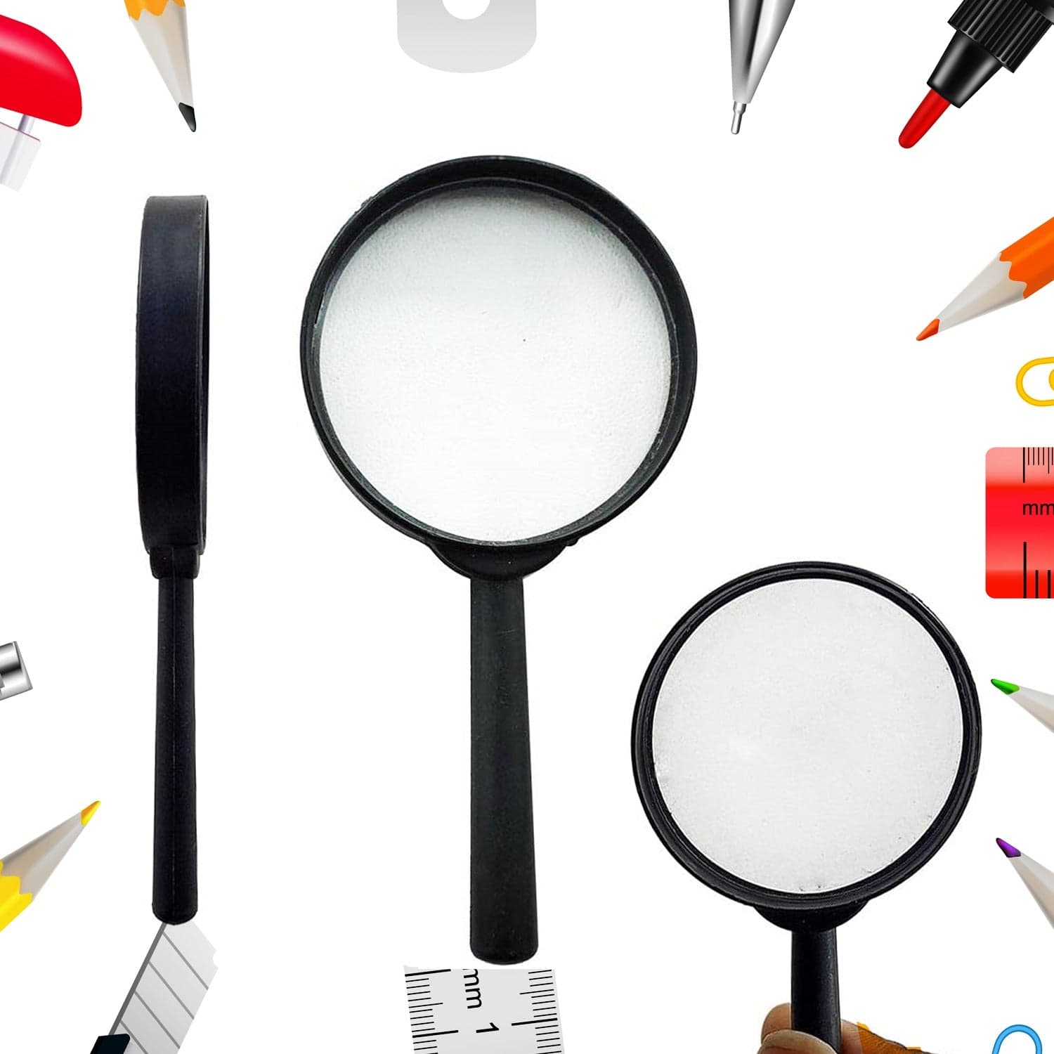 Magnifying Glass Lens - Reading Aid Made Of Glass - Real Glass Magnifying Glass That Can Be Used On Both Sides - Glass Breakage-Proof Magnifying Glass thumbnail 3