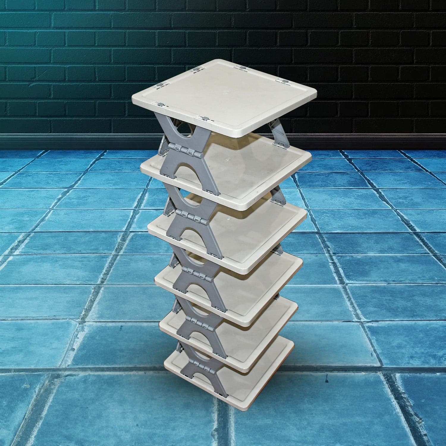 Foldable Shoe Rack (1 Pc, 6 Layers): Space-Saving, Entryway Storage thumbnail 1