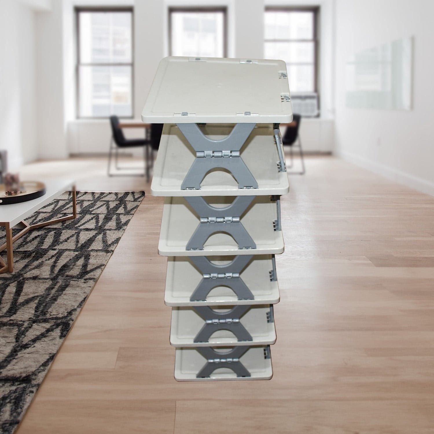 Foldable Shoe Rack (1 Pc, 6 Layers): Space-Saving, Entryway Storage thumbnail 3