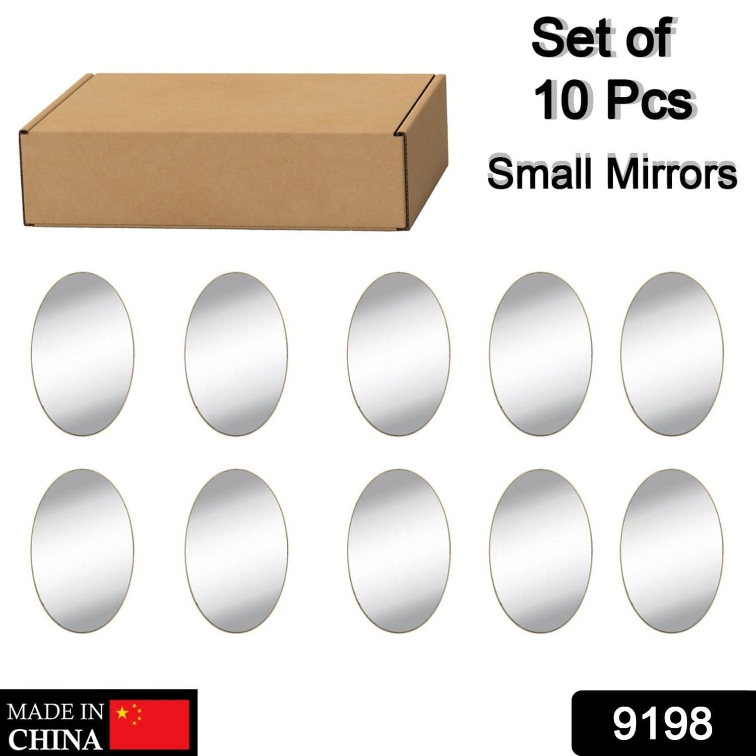 SMALL OVAL FRAME LESS MIRROR WALL STICKER FOR DRESSING thumbnail 2