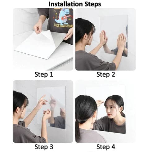 SMALL OVAL FRAME LESS MIRROR WALL STICKER FOR DRESSING thumbnail 6