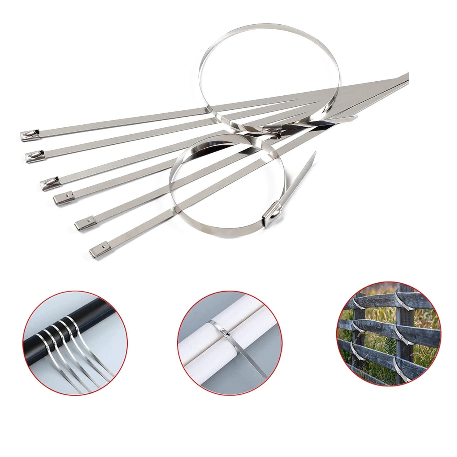 Stainless Steel Cable Ties for Solar & Home Use (100 Pc, 4.6x100mm) thumbnail 5