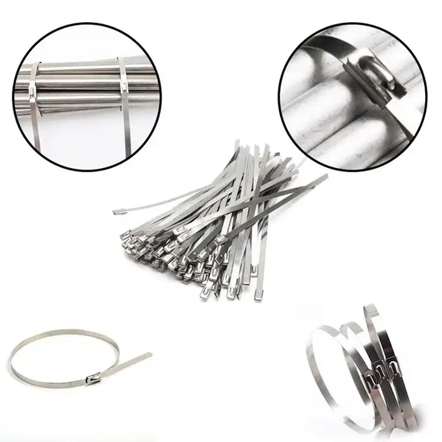 Stainless Steel Cable Ties for Solar & Home Use (100 Pc, 4.6x100mm) thumbnail 6