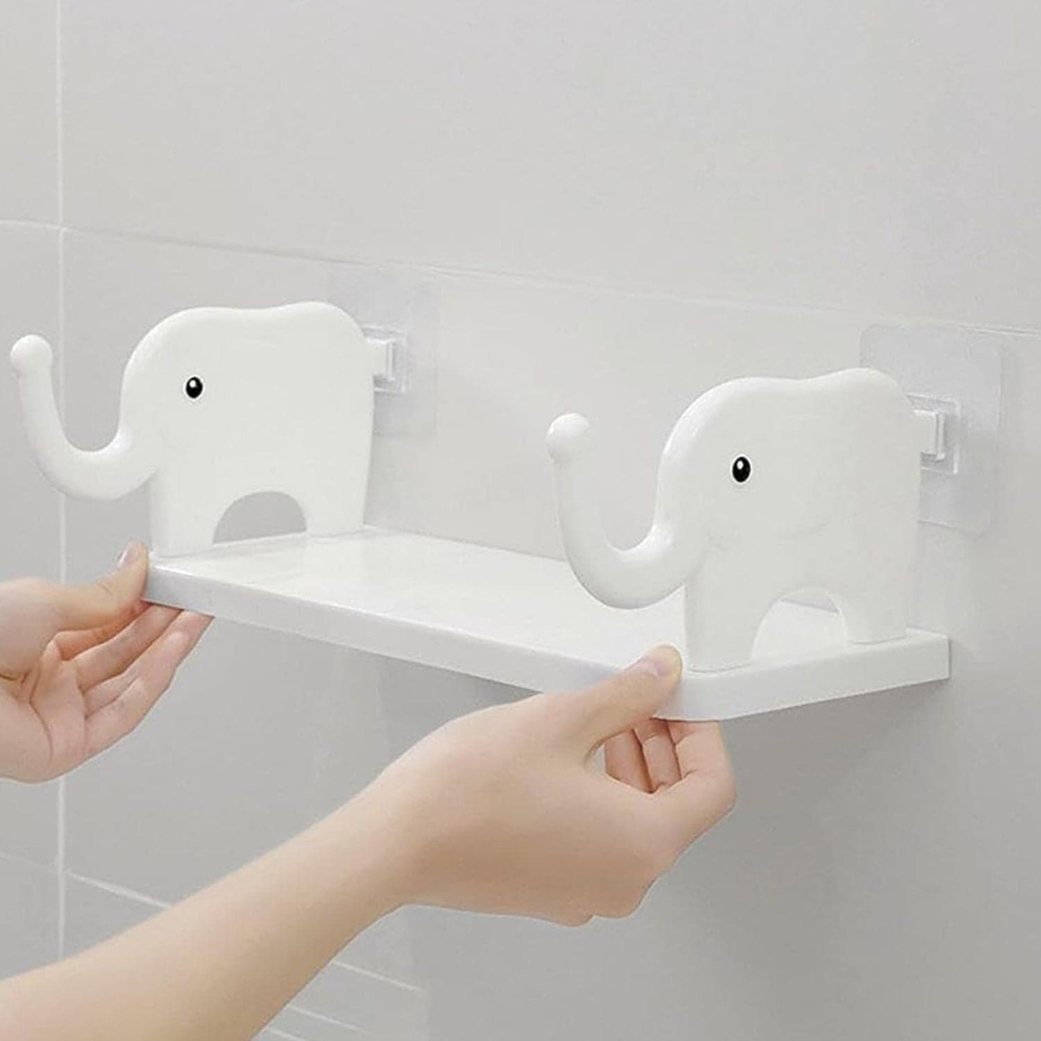 Multifunctional Elephant-Shaped Wall Shelf Of No-Punch Mini Organizer For Kitchen thumbnail 5