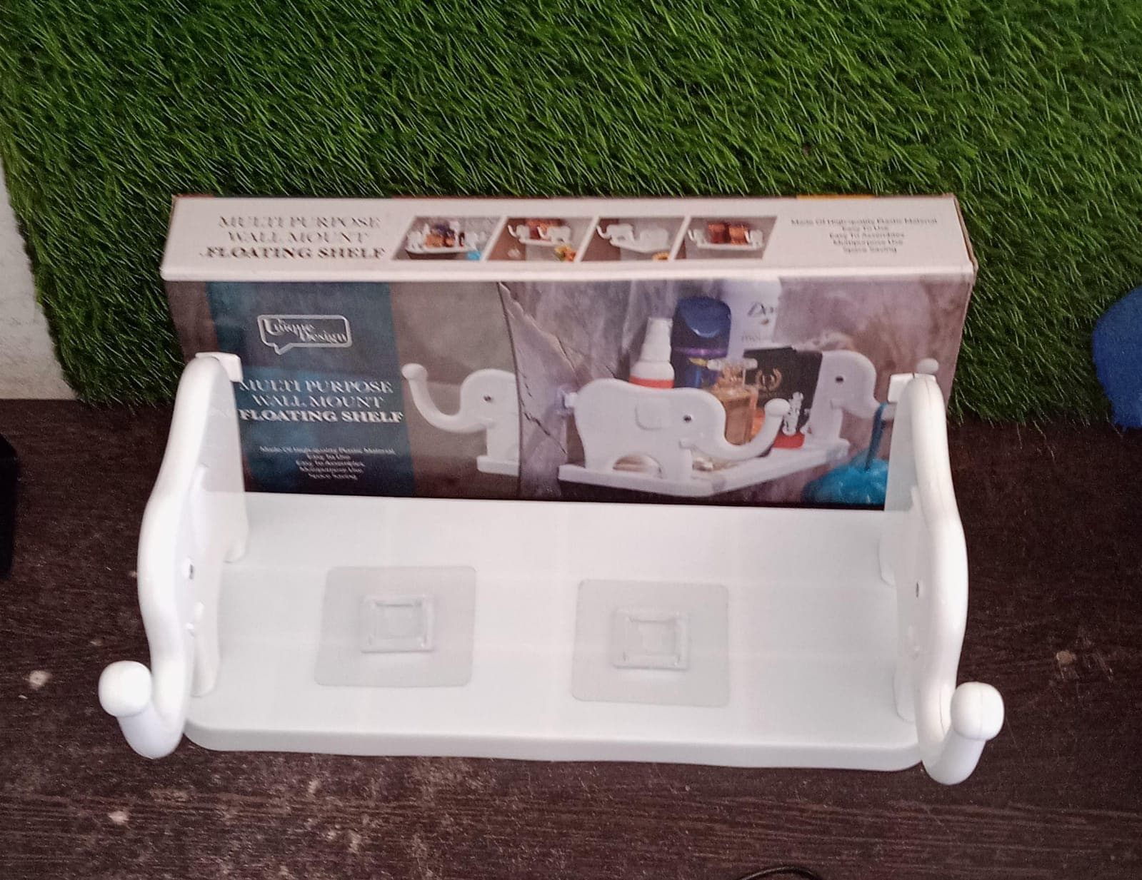 Multifunctional Elephant-Shaped Wall Shelf Of No-Punch Mini Organizer For Kitchen thumbnail 9
