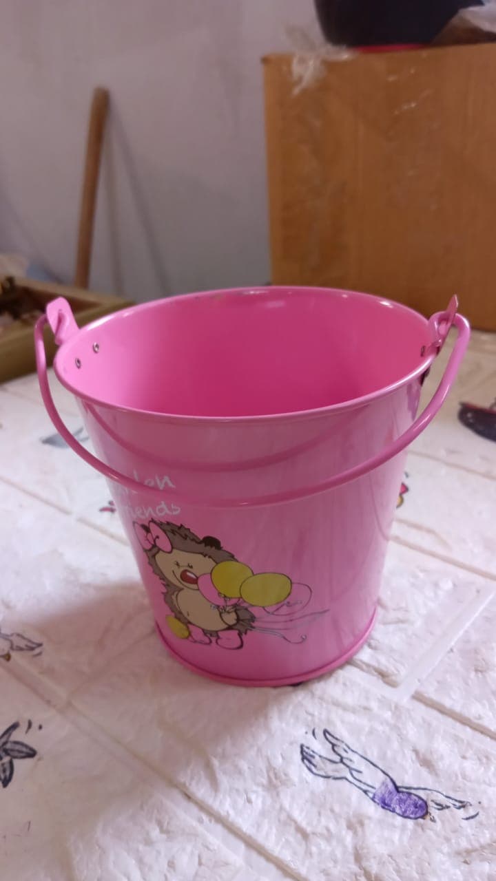 Small Metal Bucket for Plants & Decor (1 Pc, With Handle) thumbnail 6