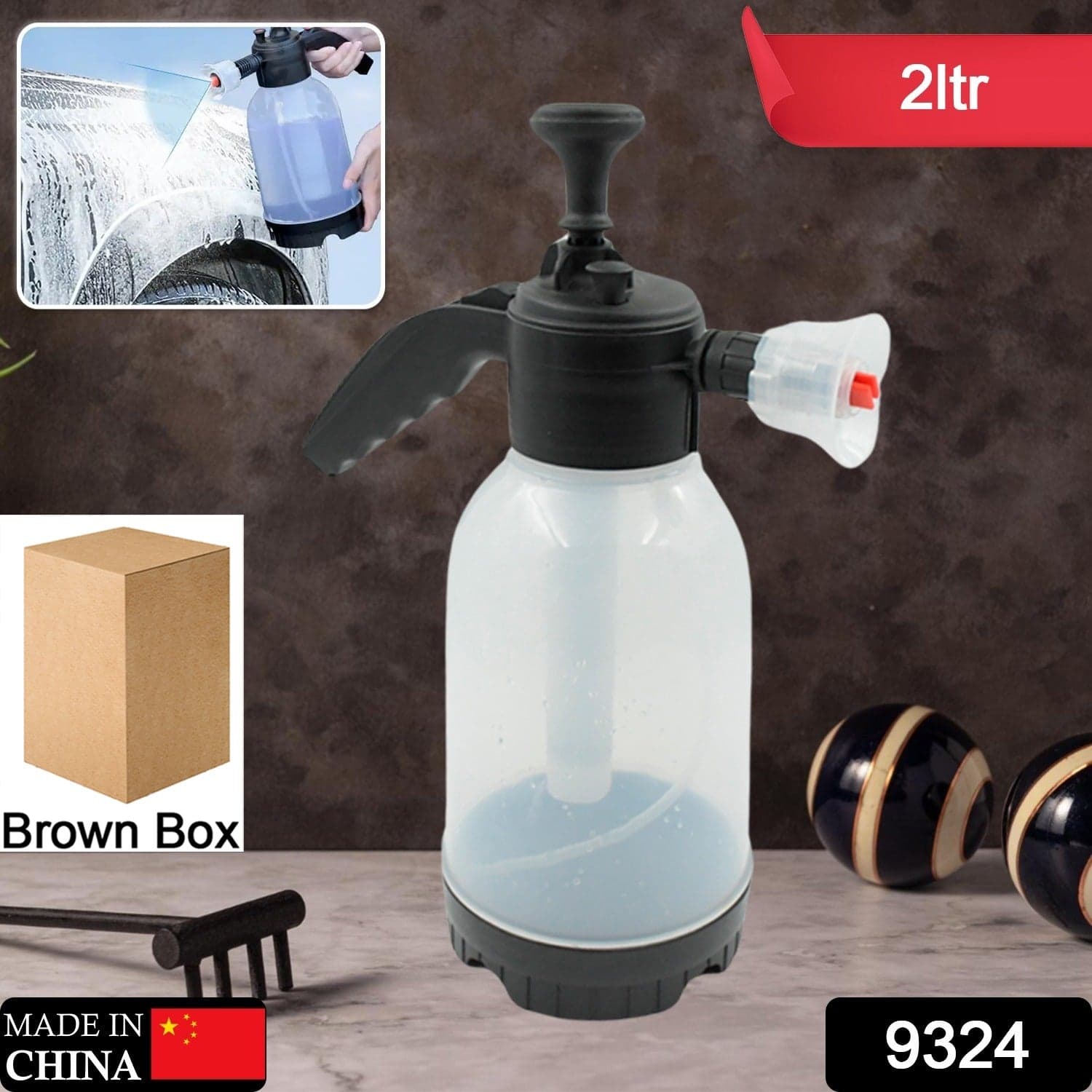 Pressure Sprayer 2 Litres Garden Sprayer Hand Pump Sprayer Foam Sprayer Watering Bottle for Indoor Plants Cleaning Outdoor Garden (2 Ltr.) thumbnail 2