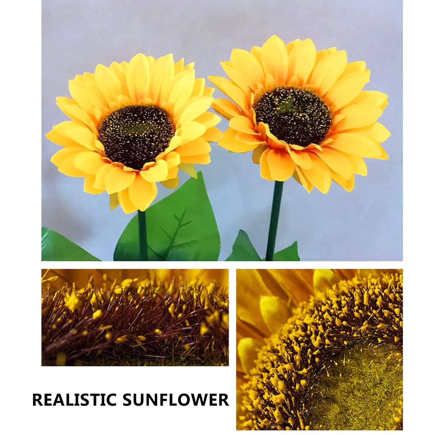 2 Pc Outdoor Solar Sunflower Lights Intelligent Light Control Waterproof Garden Landscape Stake Light thumbnail 4